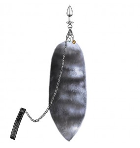 MIZZZEE - Anal Plug Chain Fox Tail (Blue Fox)